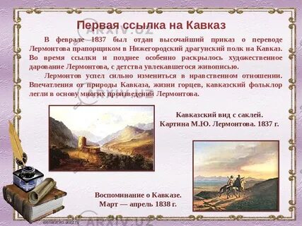 Лермонтов 8 класс уроки литературы