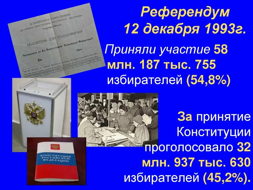 Всенародный референдум 12 декабря 1993. Референдум о принятии Конституции РФ 1993. 1993 Голосование по Конституции в России. Выборы 12 декабря 1993 года.