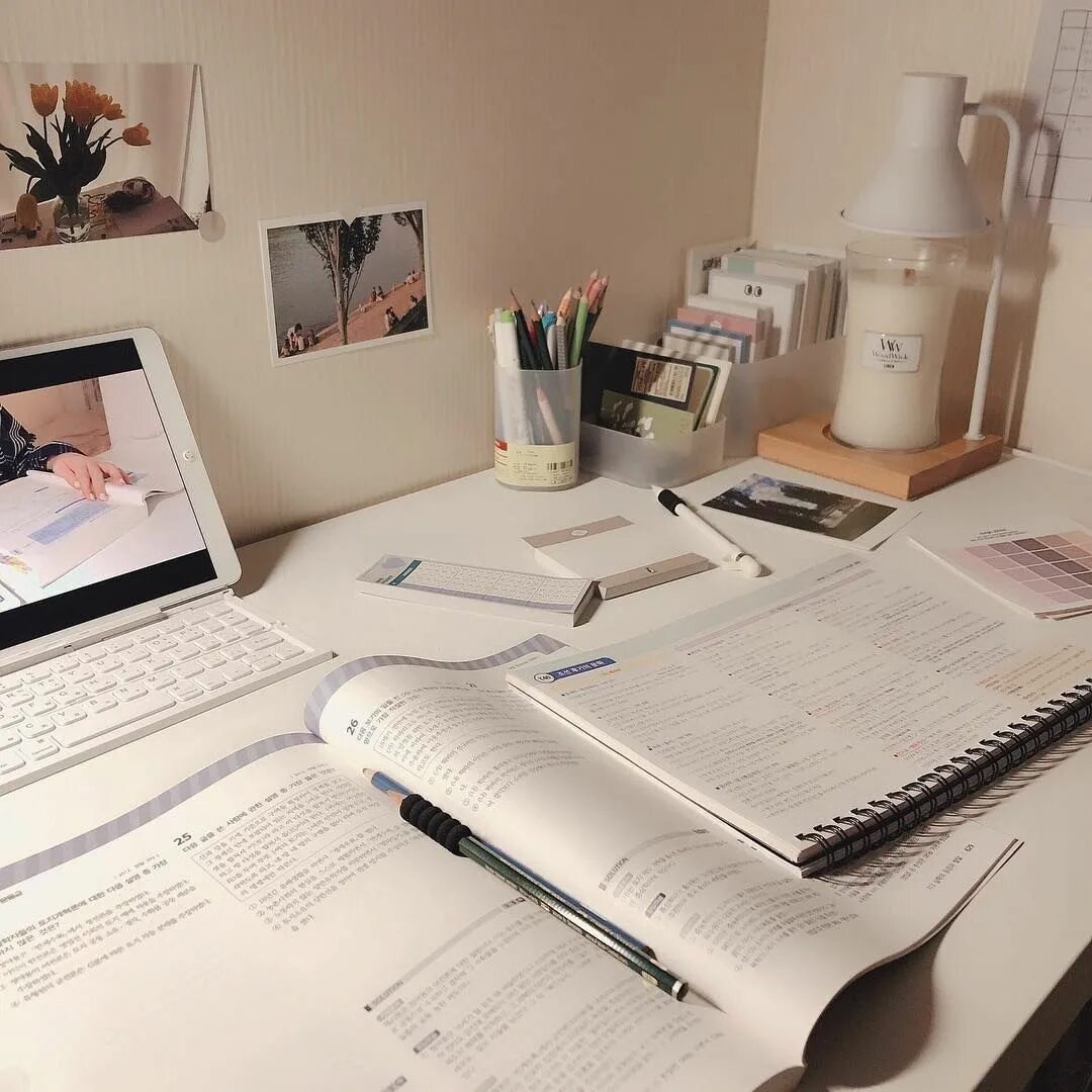 There is a desk in the study