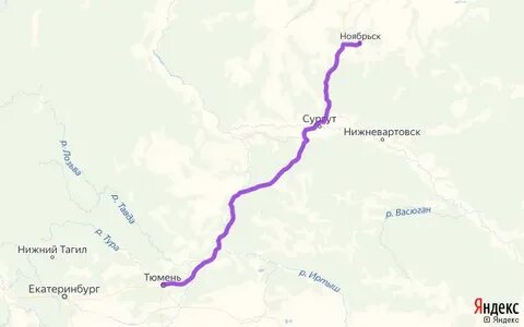 Нижневартовск ноябрьск расстояние