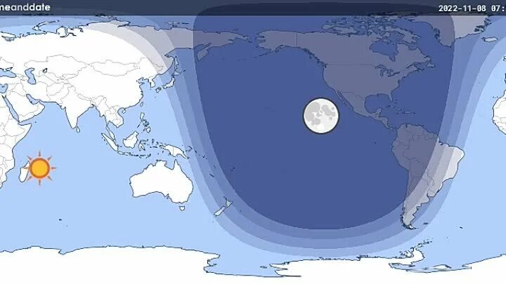 Карта лунного затмения. Лунное затмение 2022. Кровавое лунное затмение. Затмение 8 ноября 2022 года.