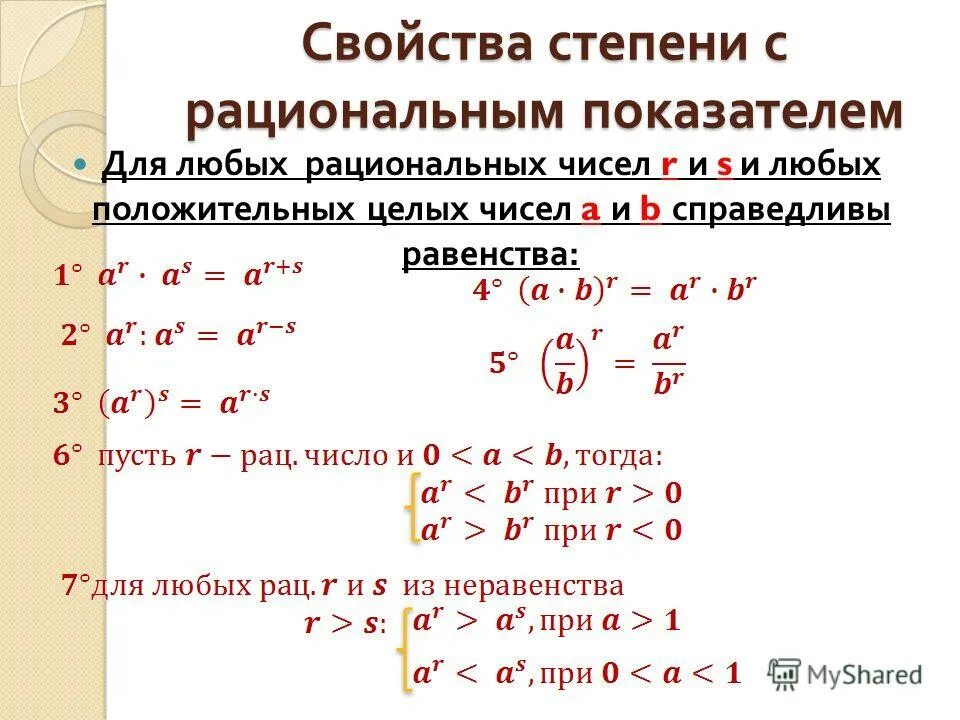 Степени рациональных чисел. Свойства степени с рациональным показателем. Свойства степени с рациональным показателем 10 класс. Степень числа с рациональным показателем свойства. Степени с рациональными показателями их свойства.