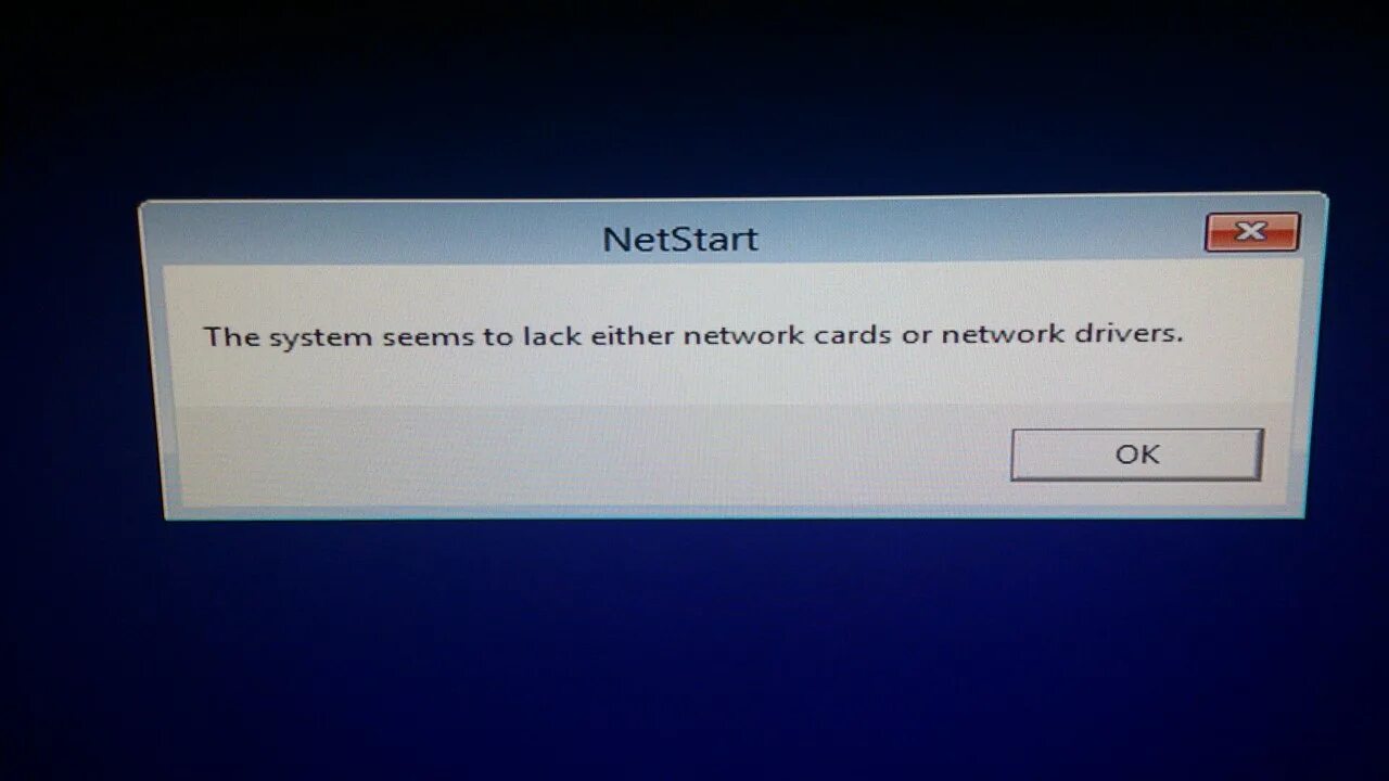 Seems to lack. The System seems to lack either Network Cards or Network Drivers. NETSTART В системе. NETSTART the System seems to lack. The System seems to lack either Network Cards or Network Drivers как решить Windows 7.