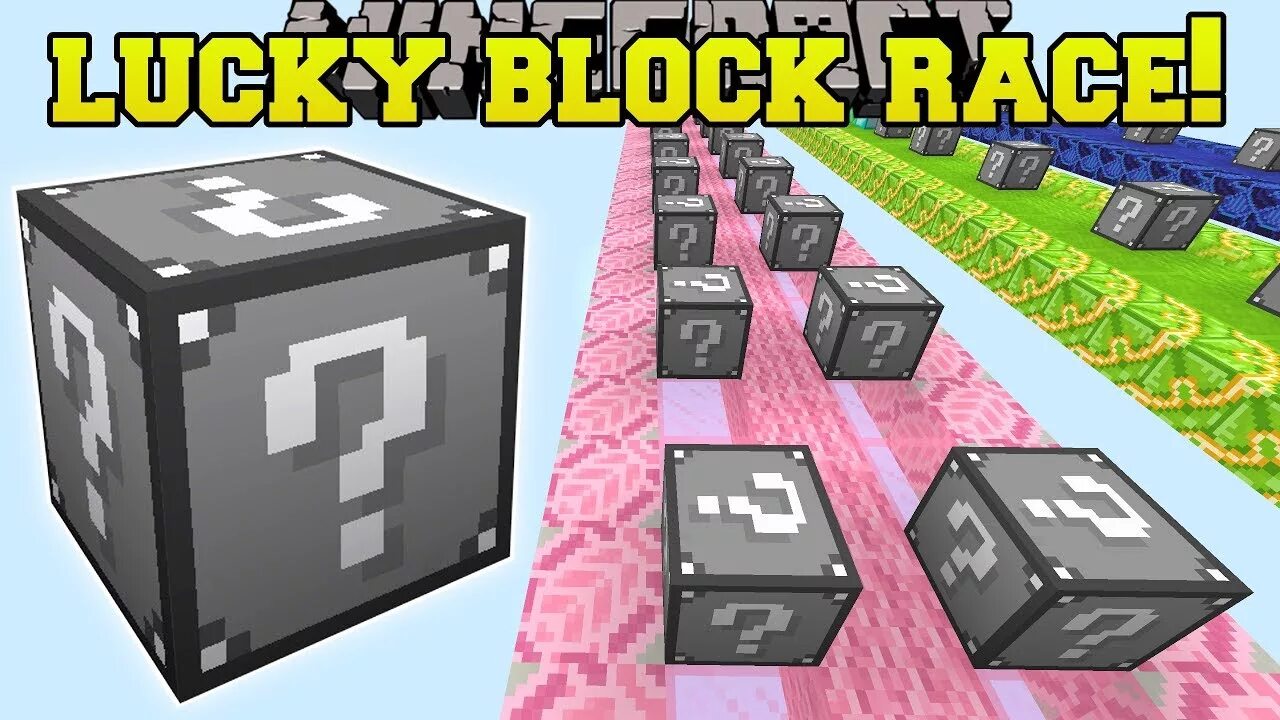 Lucky Block Race. Лаки блоки 1.16.5 карта. Один блок Minecraft лаки карта. Lucky Block one Side.