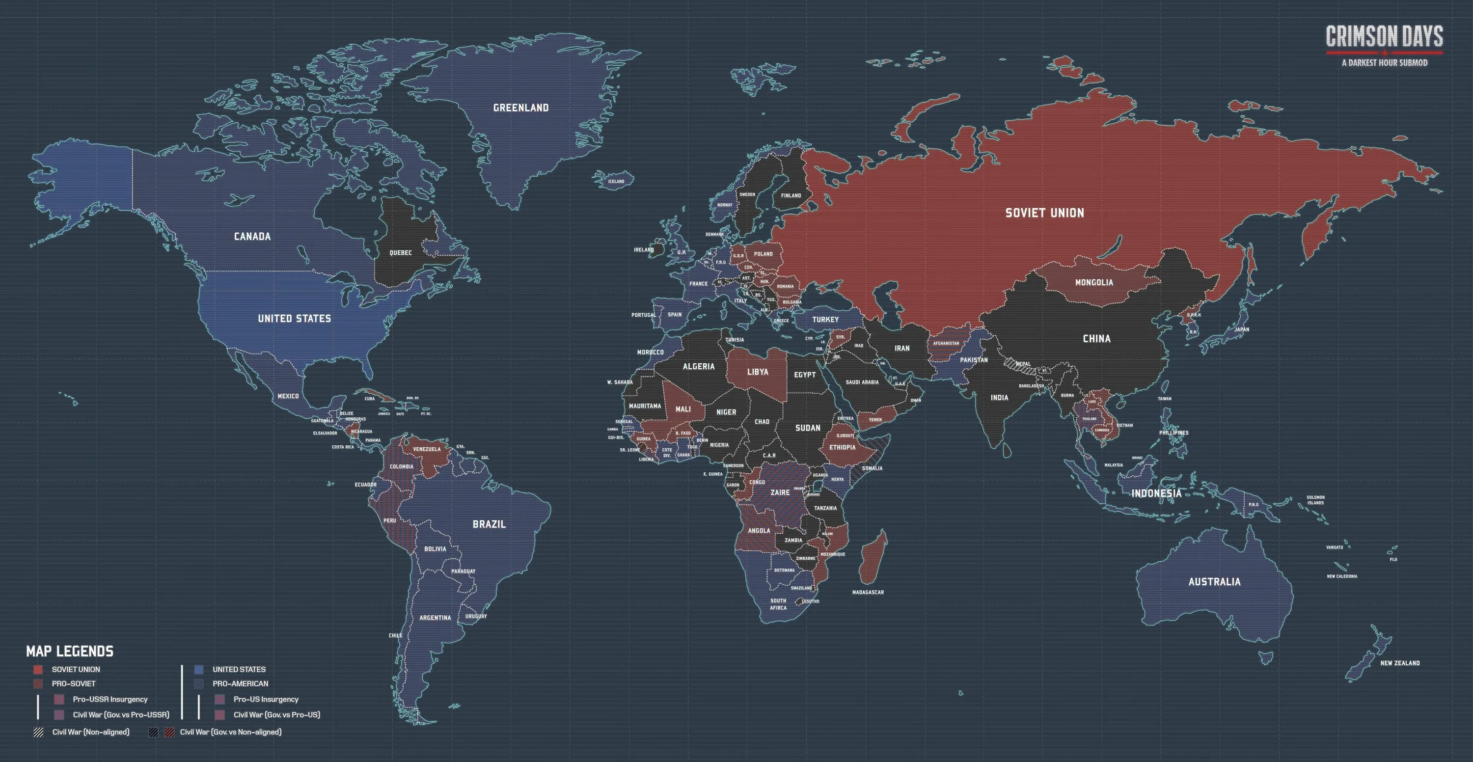 Когда будет 4 карта. Карта холодной войны СССР - США.