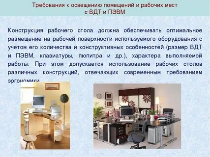 Требование к состоянию рабочего места