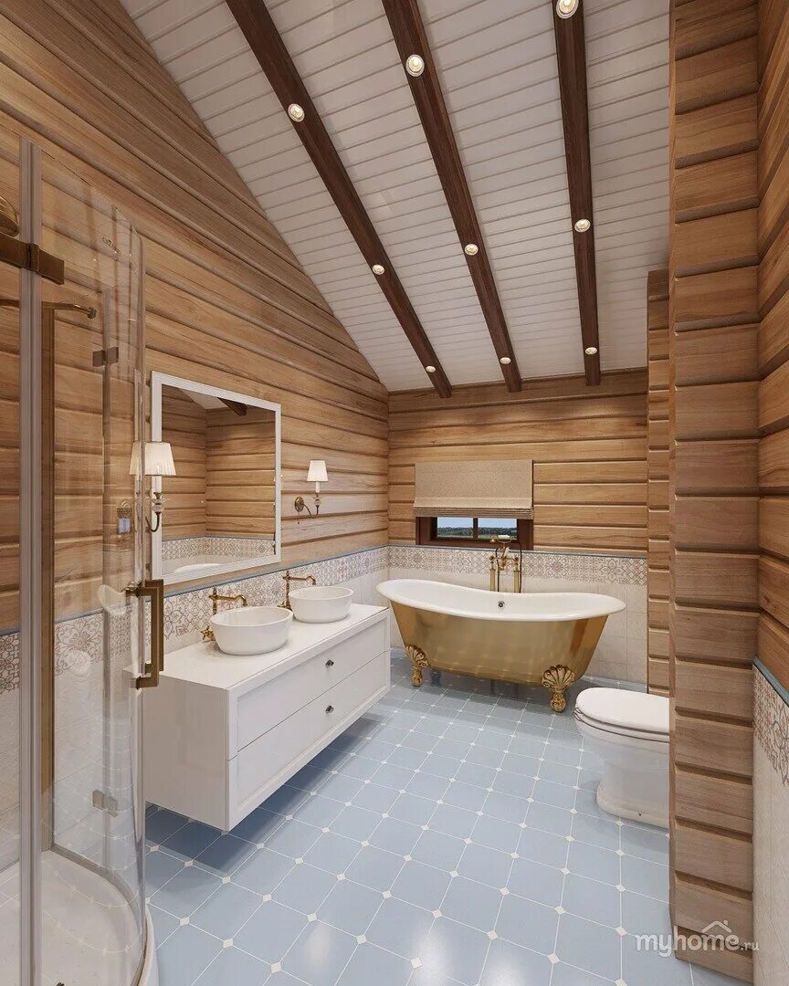 Отделка деревянной комнаты. Ванная комната в деревянном доме. Отделка ванной комнаты в деревянном доме. Интерьер ванной комнаты в деревянном доме. Ваееая в деревянном доме.