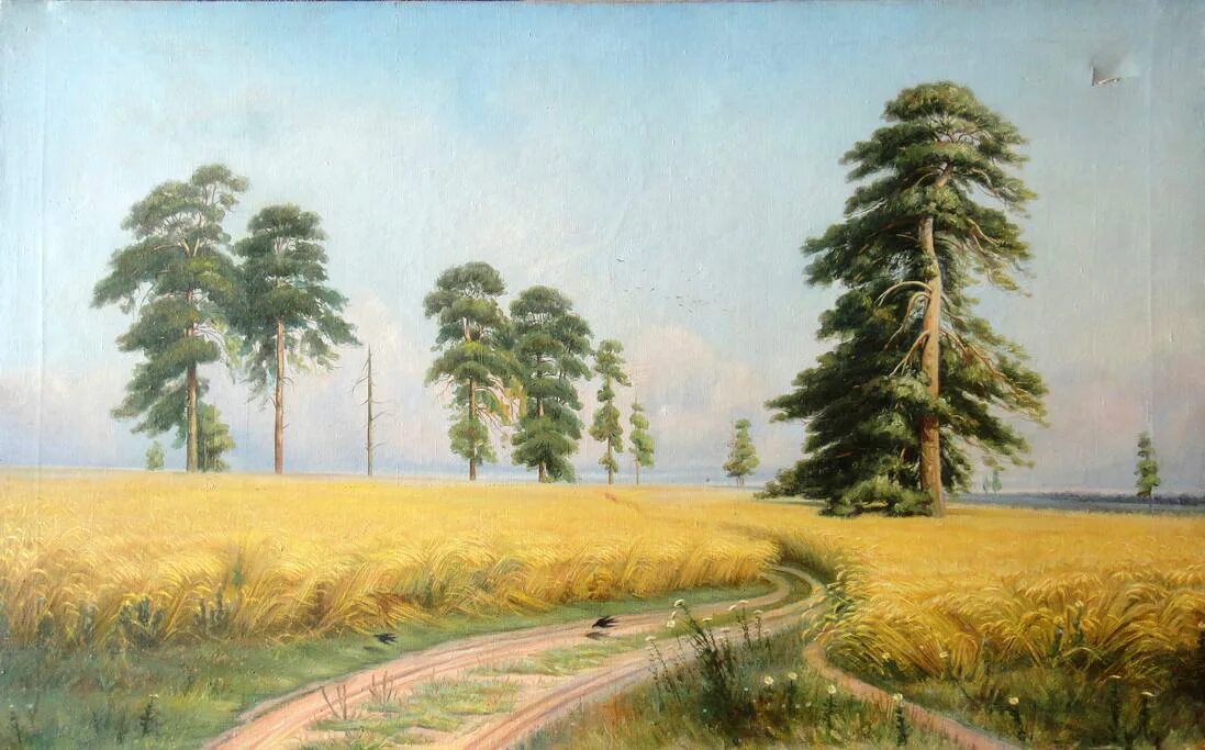 The road in the rye. Рожь. И. Шишкин. 1878. Шишкин рожь Третьяковская галерея.