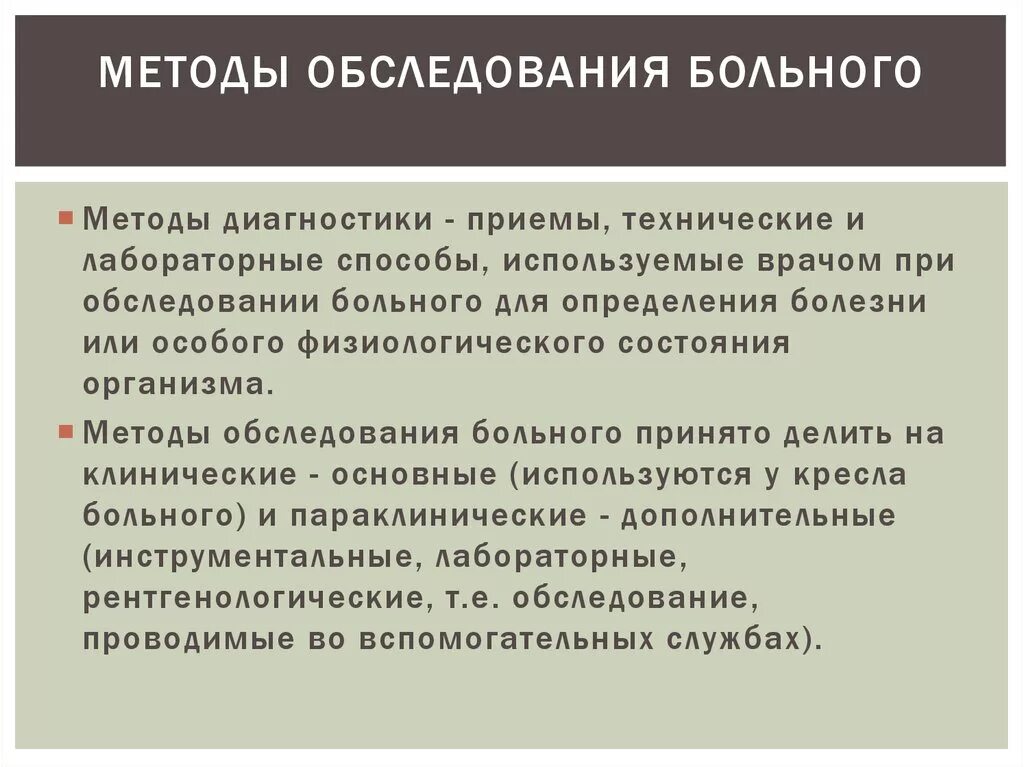 Алгоритмы обследования больных. Методика осмотра больного. Методы исследования больных. Методы обследования. Методы диагностики пациента.