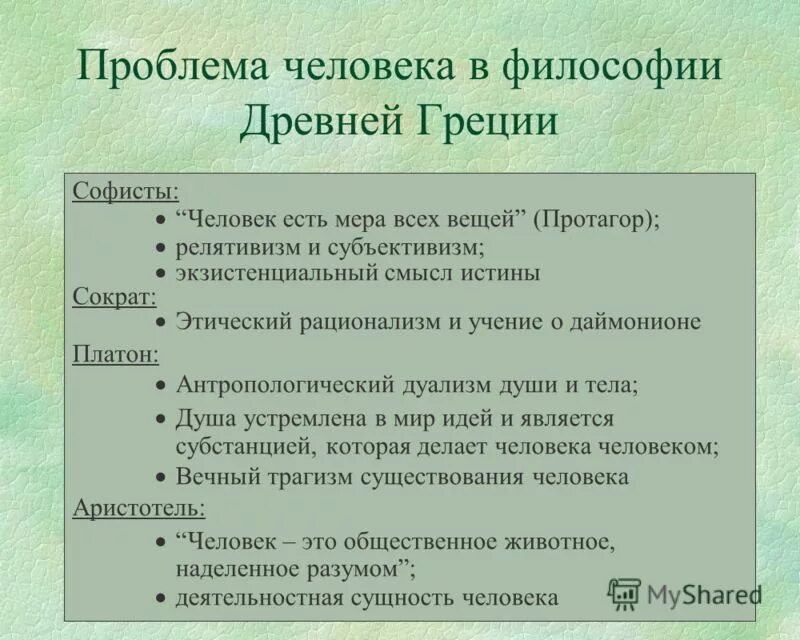 Основные проблемы древнегреческой философии. Основные проблемы древнегреческой философии