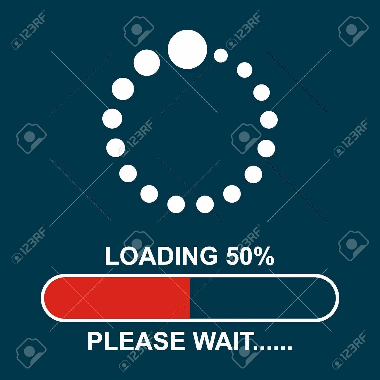 Лоадинг. Загрузка 50%. Loading please wait.