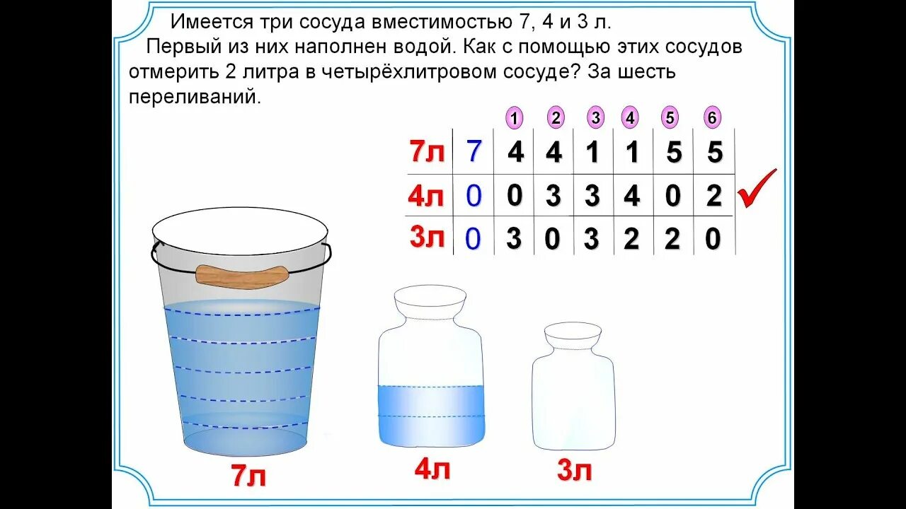 В 2 банках 7 литров воды. Задачи про переливание воды. Задачи на переливание. Решение задач с переливанием воды. Задача с литрами.