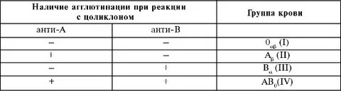 При отсутствие агглютинации с реагентом анти в