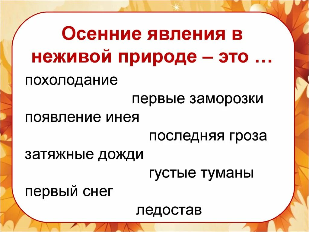 Биология изменения в неживой природе летом. Осенние явления в неживой природе. Явления неживой природы осенью. Осенние изменения в природе 2 класс. Неживая природа осенью 2 класс.