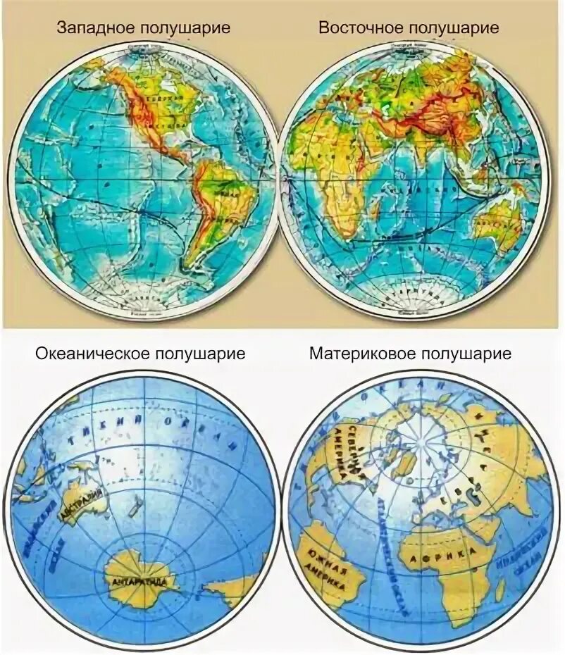 Карта восточное полушарие 5 класс