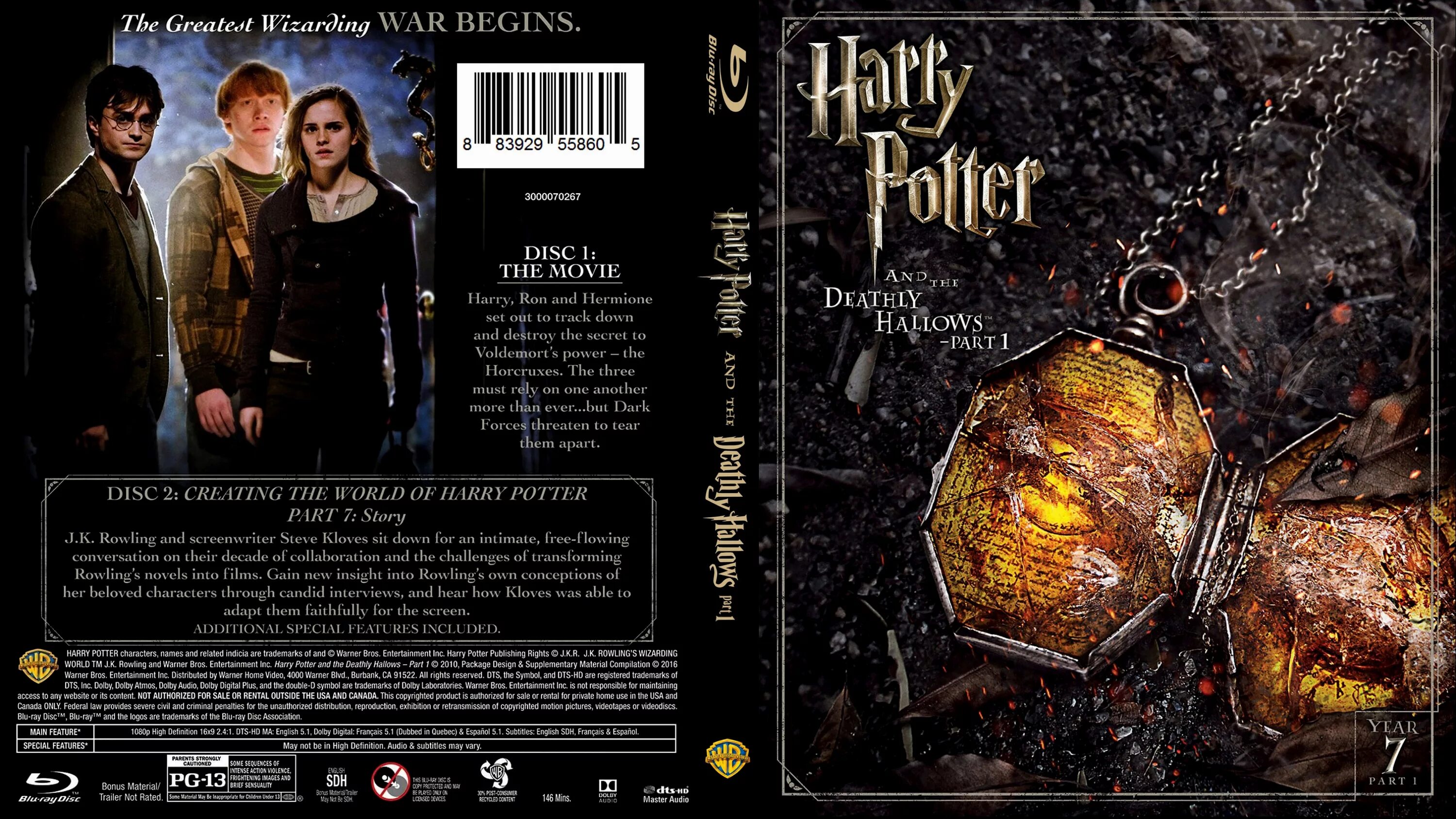 Аудиокниги дары смерти 1. Harry Potter and the Deathly Hallows Blu-ray обложка.