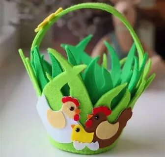 Пасхальная корзинка из фетра