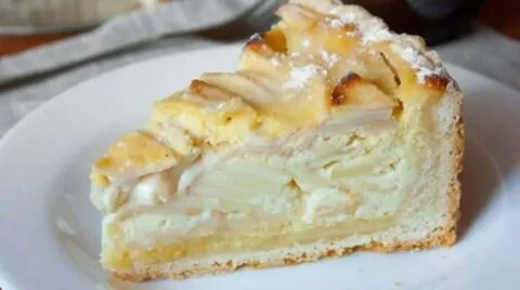 Цветаевский пирог в сметанной заливке с яблоками