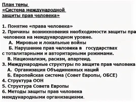 Международная защита прав человека 10 класс презентация