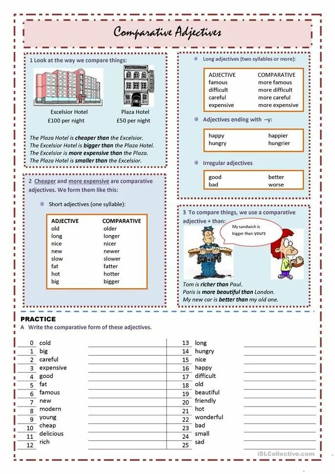 Comparatives practice