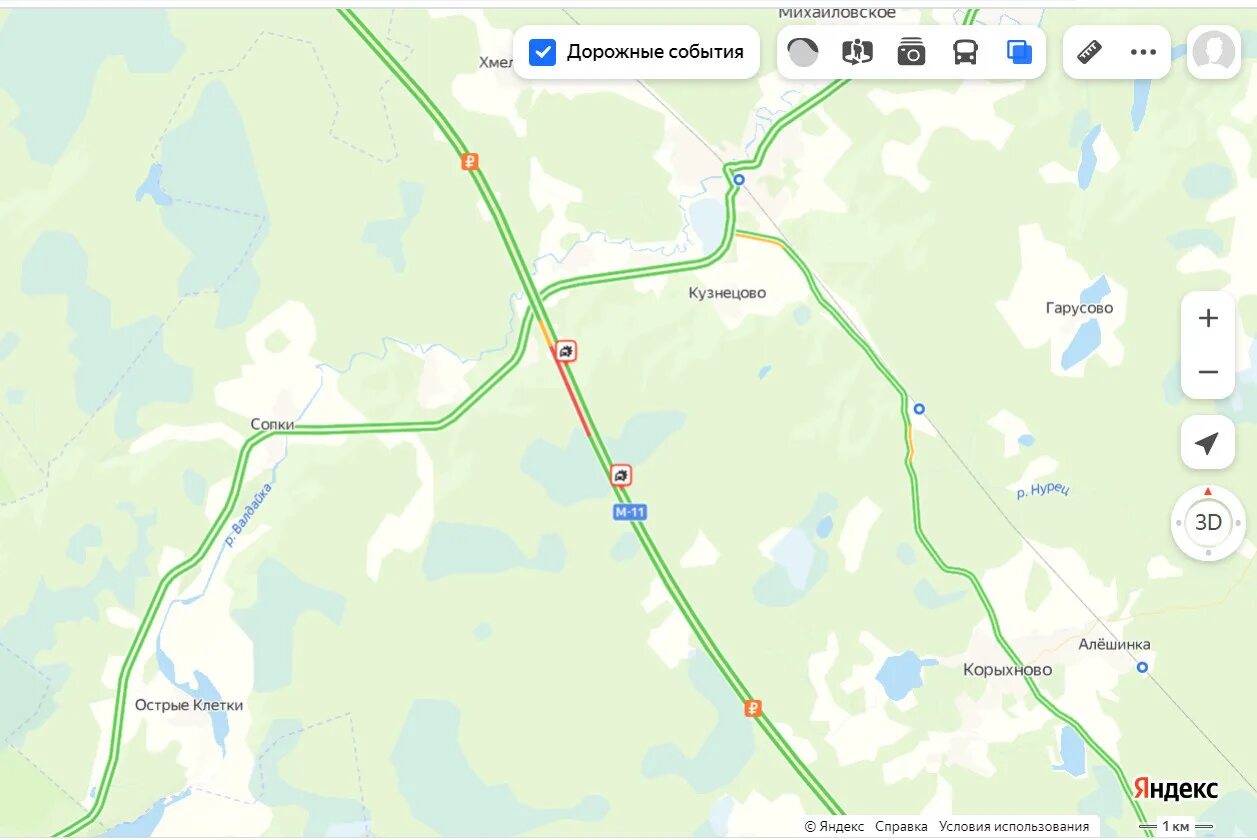 Перекрыта трасса м11. Занесенная трасса.