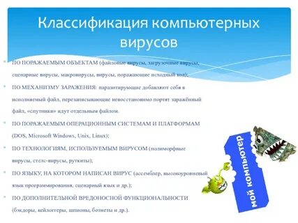 Файловые вирусы объект заражения