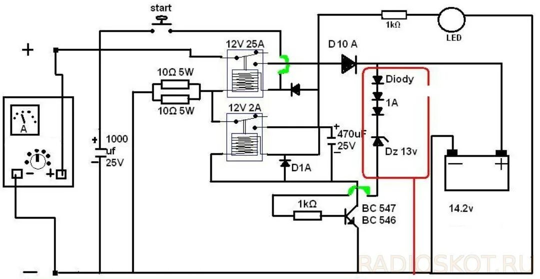 Приставка к зарядному устройству для десульфатации. Автомат отключения зарядного устройства схема. Схема приставки автомат к зарядному устройству. Схема приставки к ЗУ.