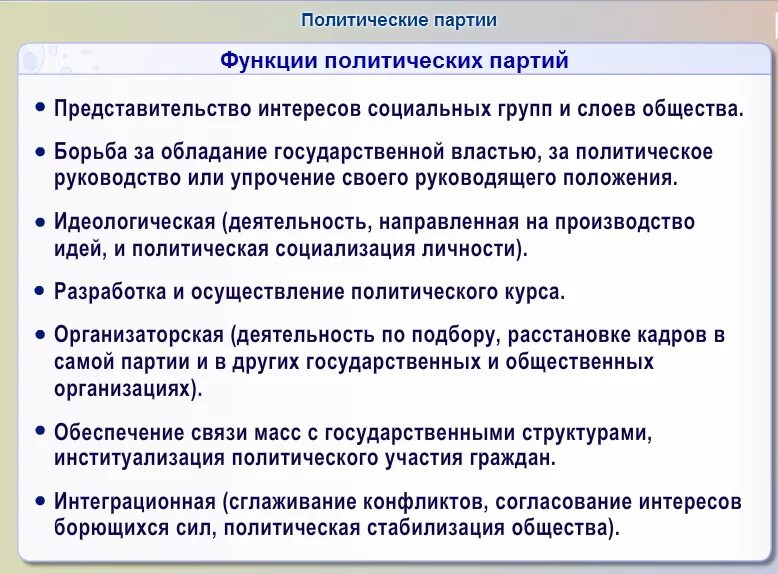 Роль партии в демократическом обществе