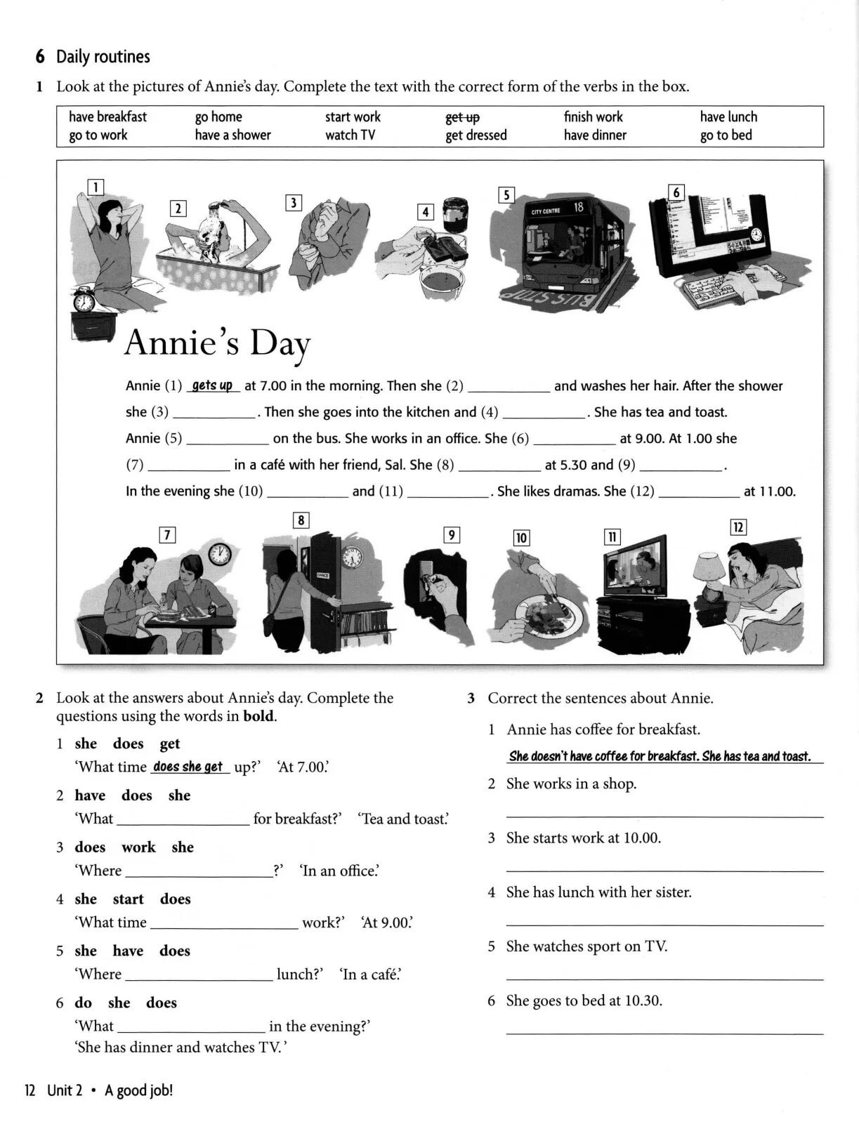 Complete the Boxes with the verbs work. Упражнения Юнит. Possessive Test. Complete with watch get go have or work. Test unit 1 vocabulary