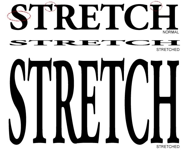 Text stretch. Шрифт stretch.