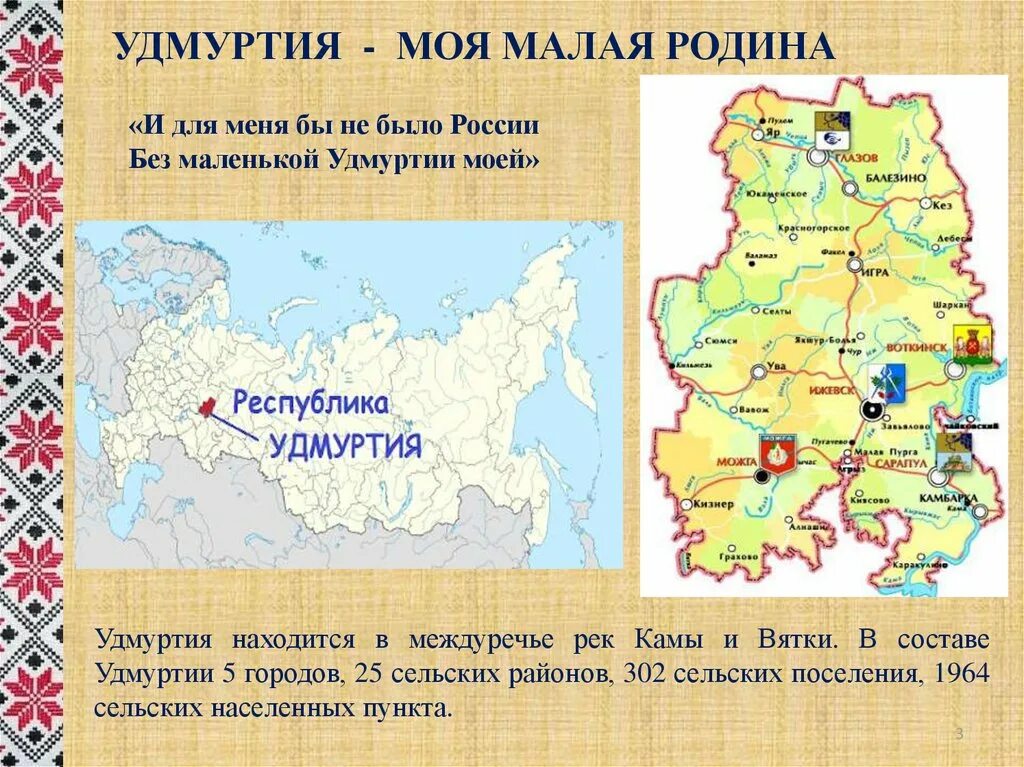 Где удмуртия на карте. Моя малая Родина Удмуртия. Презентация моя Удмуртия. Удмуртия на карте России. Удмуртия презентация для детей.