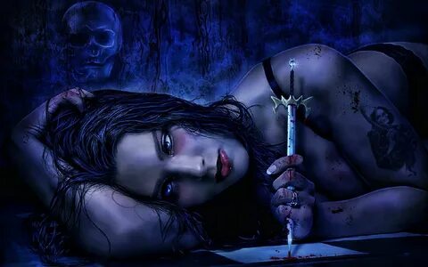 Download hd wallpapers of 30480-dark, Horror, Gothic, Fantasy, Women, Vampi...