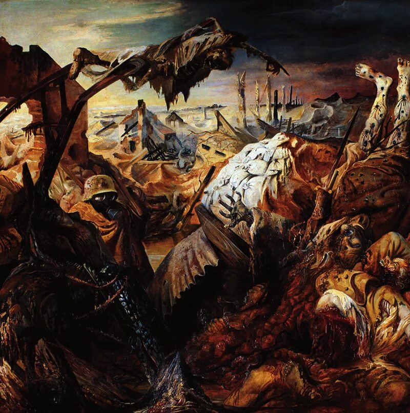 Связь страха и ужаса с войной. Окоп картина Отто Дикса. Отто Дикс Триумф смерти.
