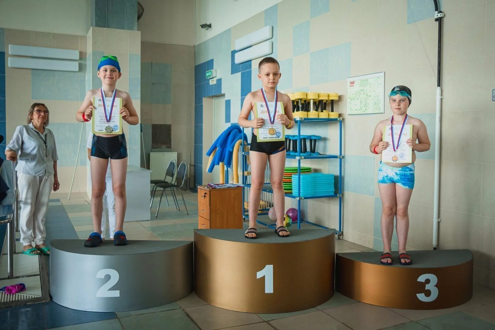 В соревнованиях по плаванию участвуют 4 спортсмена