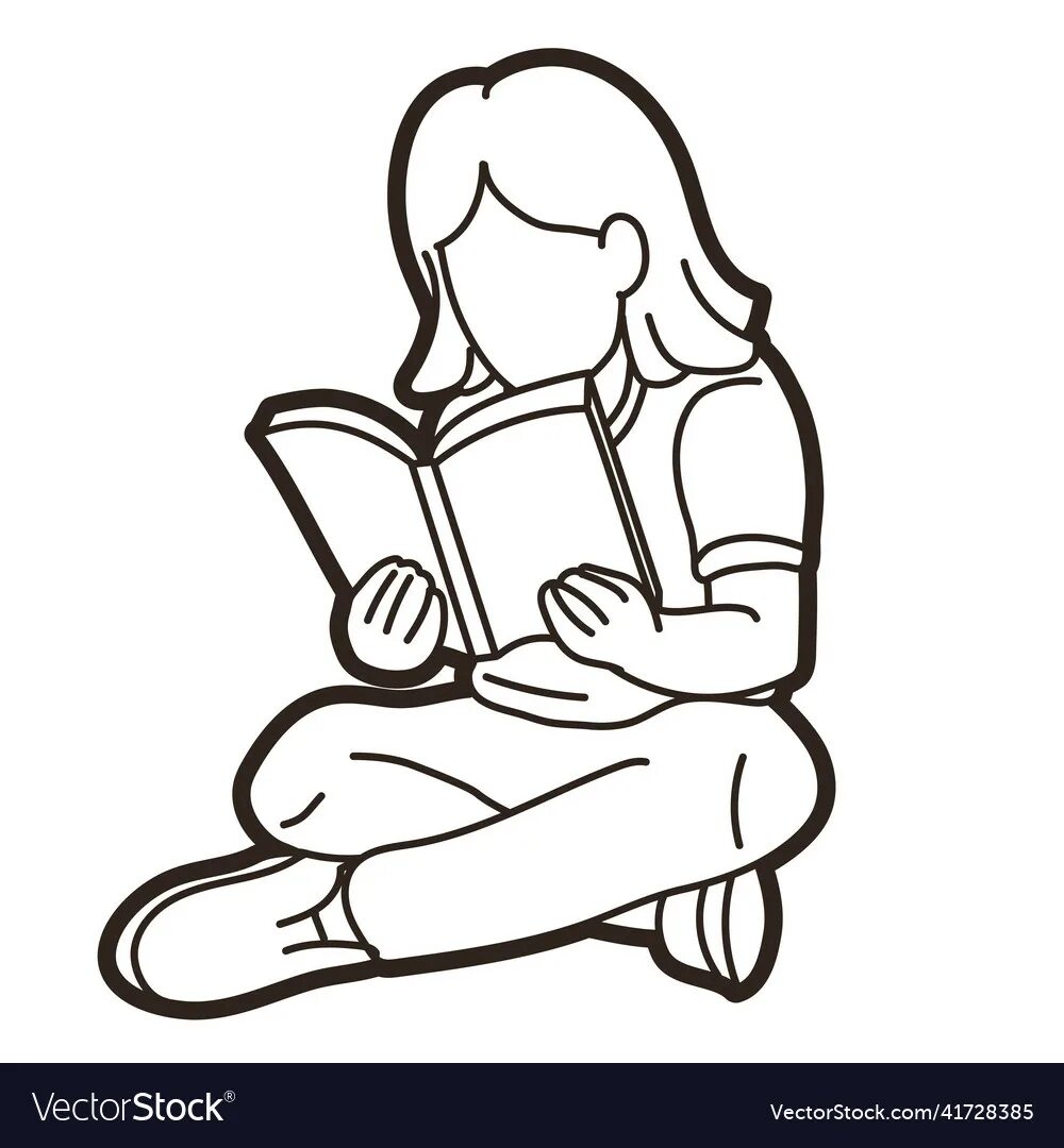 A girl reading a book