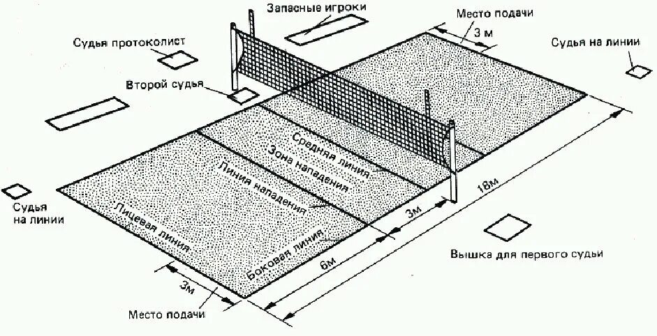 Волейбольная площадка схема с зонами. Ширина линий волейбольной площадки. Волейбольная площадка схема и разметка. Схема волейбольной площадки с размерами. Высота сетки для мужских команд