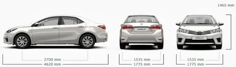 Королла е150 размеры