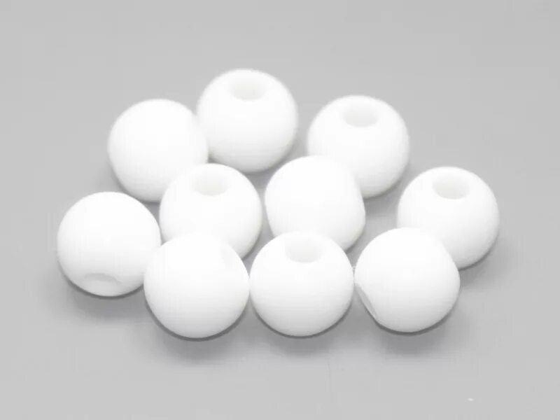 Бусина Catcher Plastic Stopper Ball пластик, 6мм (уп.20шт). Бусинки белые. Белая круглая пластиковая. Бусы круглые белые.