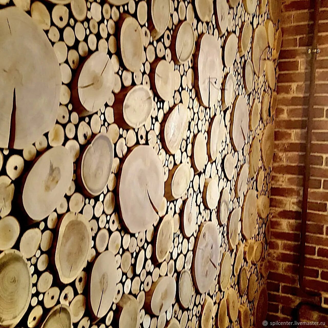 CARRELAGE MURAL EN RONDINS Natural Whole Style Revêtement - Etsy France Log wall