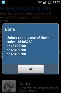 Unlock code