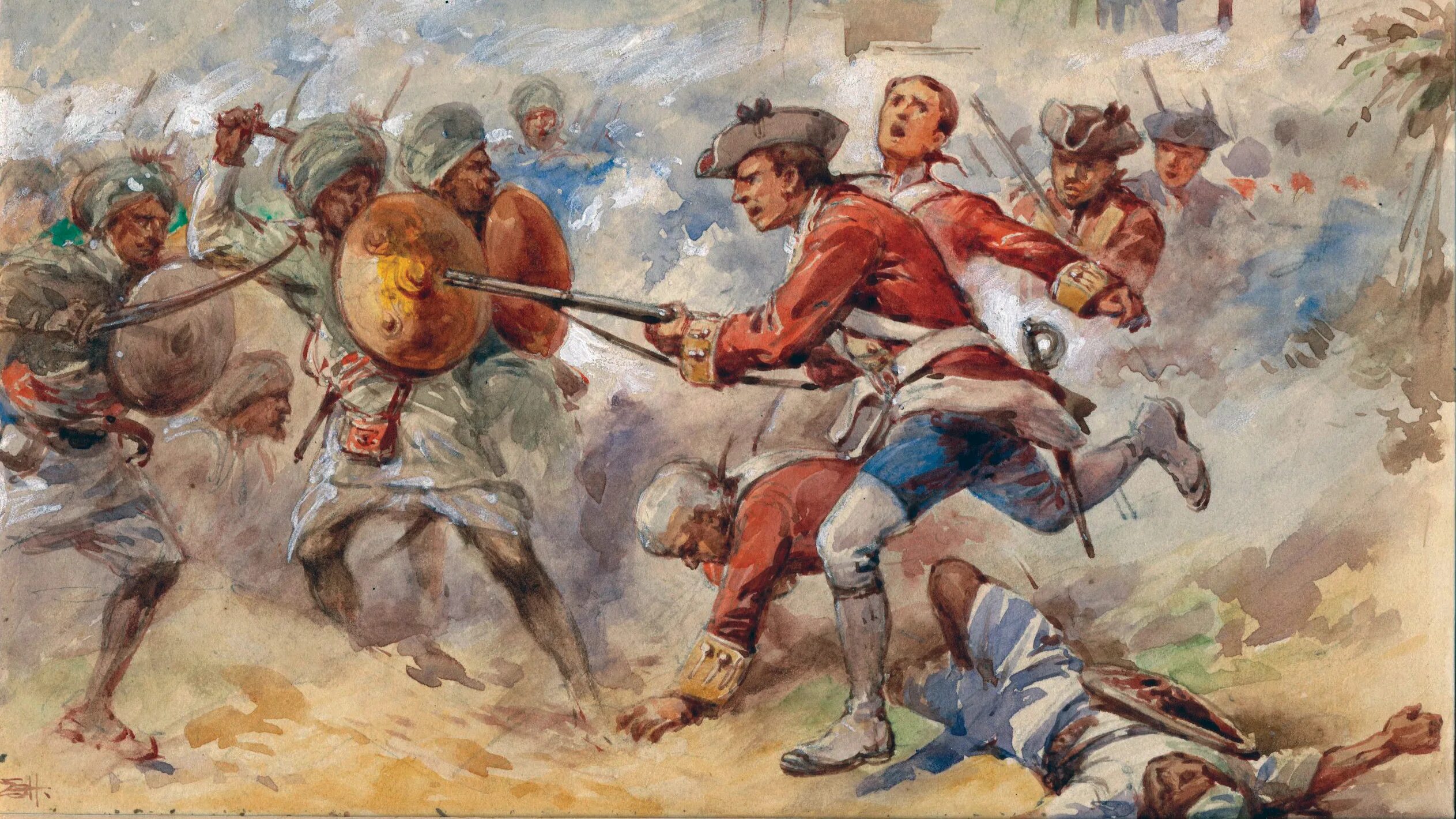 Борьба англии. Битва при Плесси 1757 Роберт Клайв. Битва при Плесси 1757. Битва при Плесси Индия. Битва при Плесси в 1757 году.