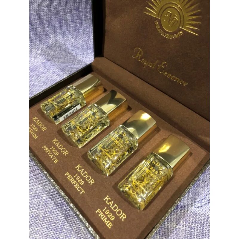 Gold special. Noran Perfumes Kador 1929 Set EDP 4*15ml (Gold + Glory + Secret + spec) золотой. Noran Perfumes Royal Essence набор. Noran Perfumes Kador 1929 private. Noran Perfumes 15 мл.