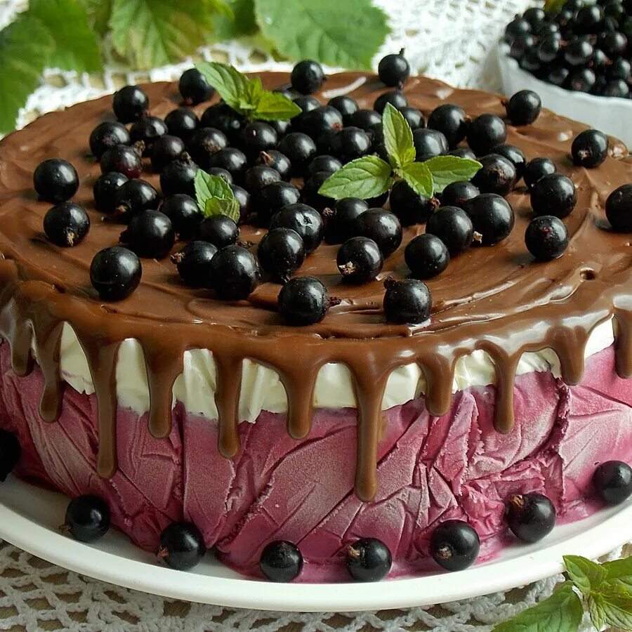 Украсить торт рецепт торта. Торт черная смородина. Торт Африканская Ромашка. Красивое украшение торта. Шоколадный торт с черной смородиной.