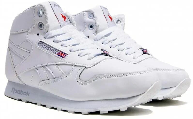 Reebok мужские зимние. Reebok Classic Leather High White. Рибок Классик высокие белые. Зимние кроссовки рибок Классик. Рибок Классик зимние высокие.