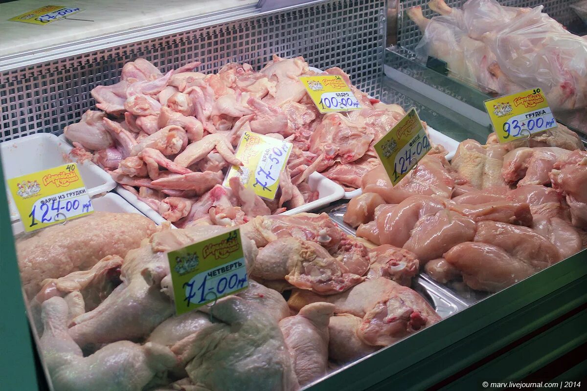 Сколько стоит килограмм куры. Куры на прилавке. Курица в магазине. Мясо курицы в магазине. Куры в магазине.