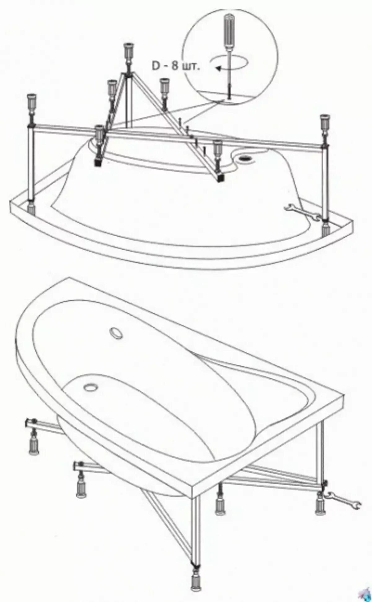 Схема сборки каркаса для акриловой ванны. Ванна акриловая угловая 150 150 сборка каркаса Poseidon. Ванна акриловая угловая 170х100 схемы подключения. Каркас для ванны акриловой 170х70. Сборка углового ванной
