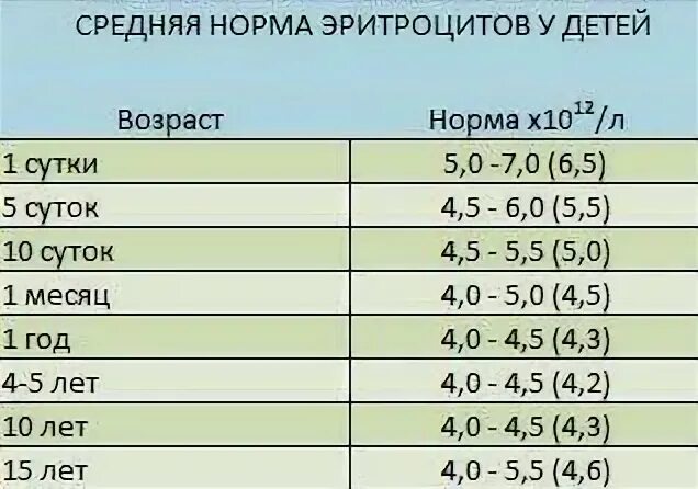 Какой должен быть гемоглобин месяца