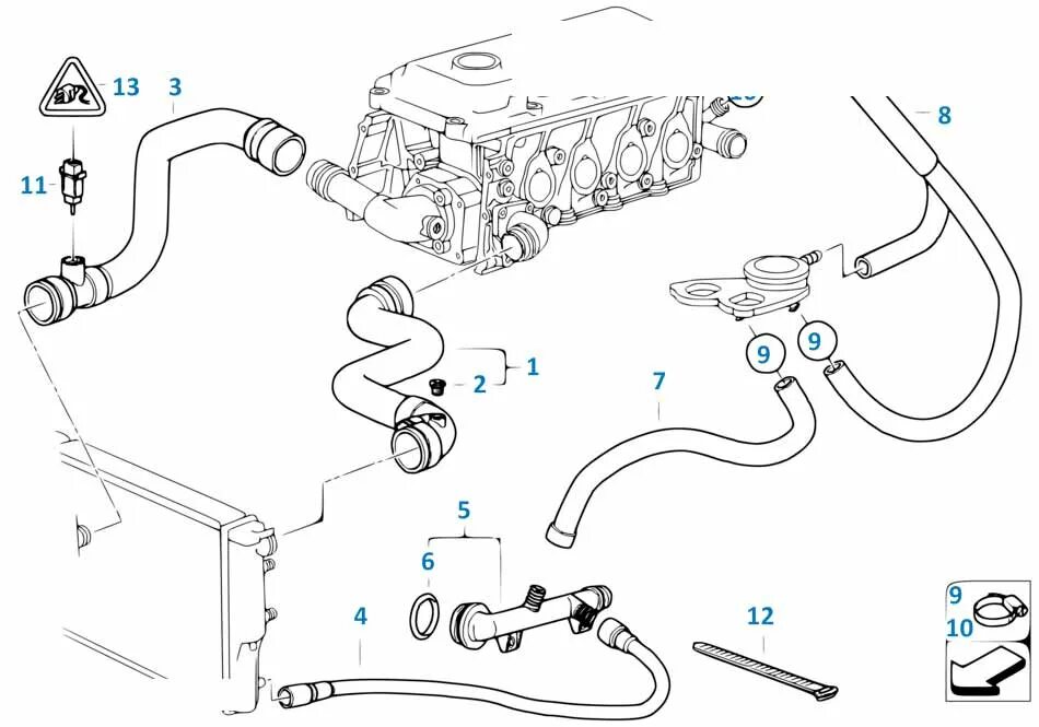Запчасть системы охлаждения. Система охлаждения bmw e46 m43. патрубок системы охлаждения бмв е46. m43 e46 система охлаждения. патрубок системы охлаждения bmw e46.