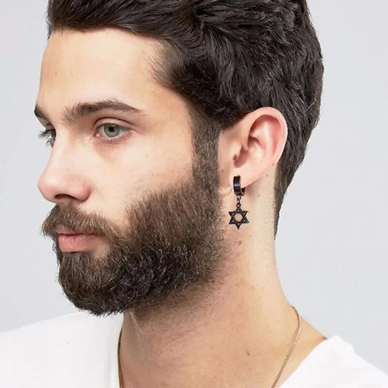Мужские серьги мода Punk Stainless Steel Hoop Men Round Earring Round earrings, Mens earrings studs,
