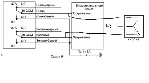 Схема центрального замка 2110
